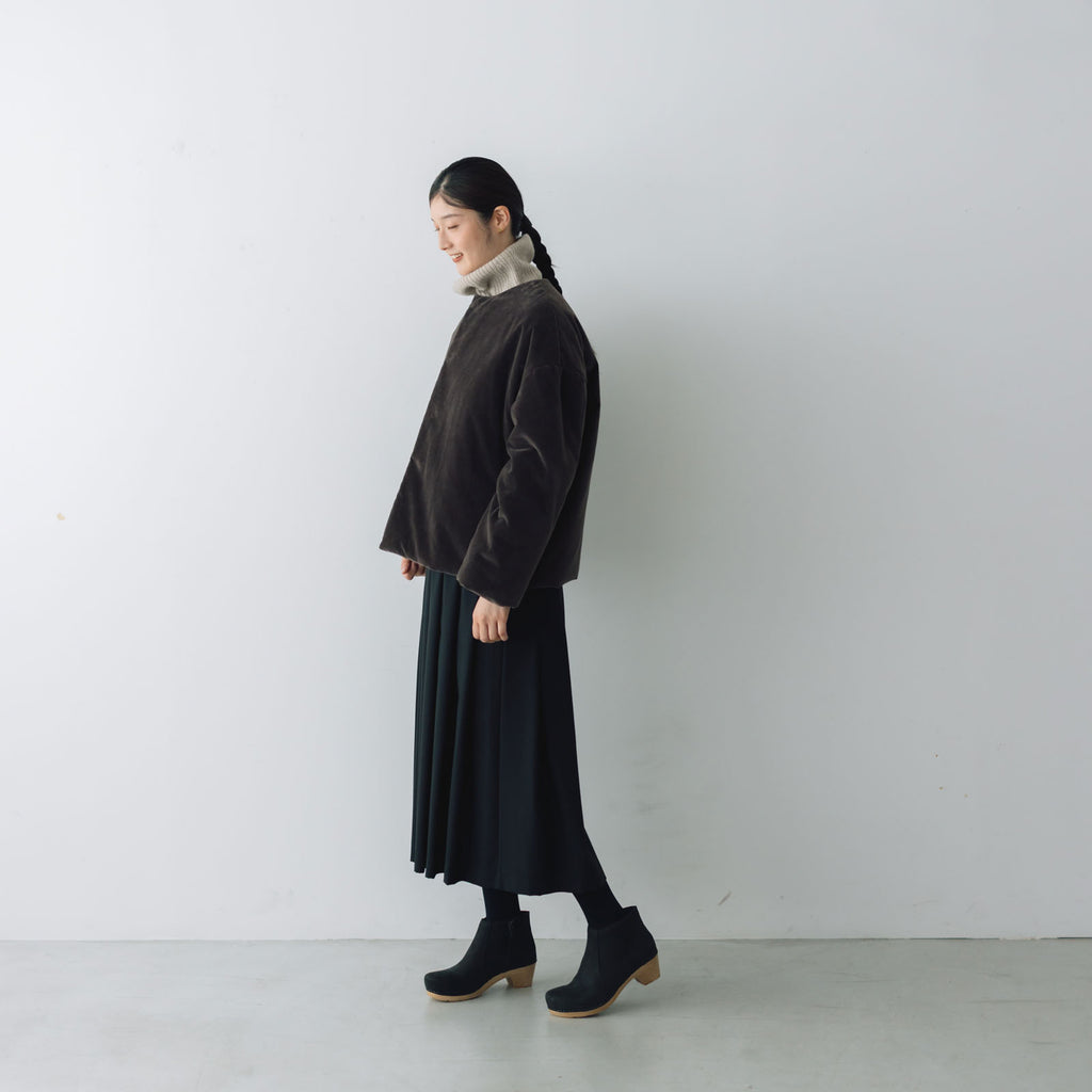 fruits of life パデットショートコート 焦茶色/ブラウン