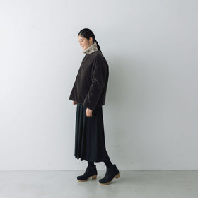 fruits of life パデットショートコート 焦茶色/ブラウン