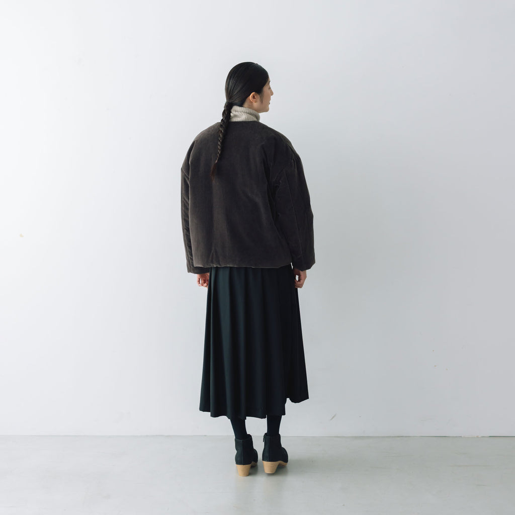 fruits of life パデットショートコート 焦茶色/ブラウン