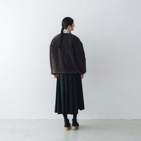 fruits of life パデットショートコート 焦茶色/ブラウン