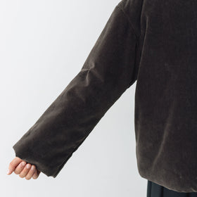 fruits of life パデットショートコート 焦茶色/ブラウン