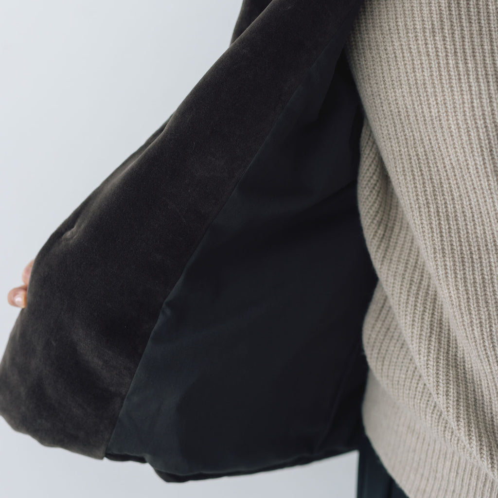 fruits of life パデットショートコート 焦茶色/ブラウン