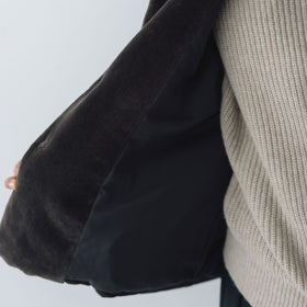 fruits of life パデットショートコート 焦茶色/ブラウン