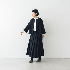 fruits of life ウールタックスカート 黒色/ブラック