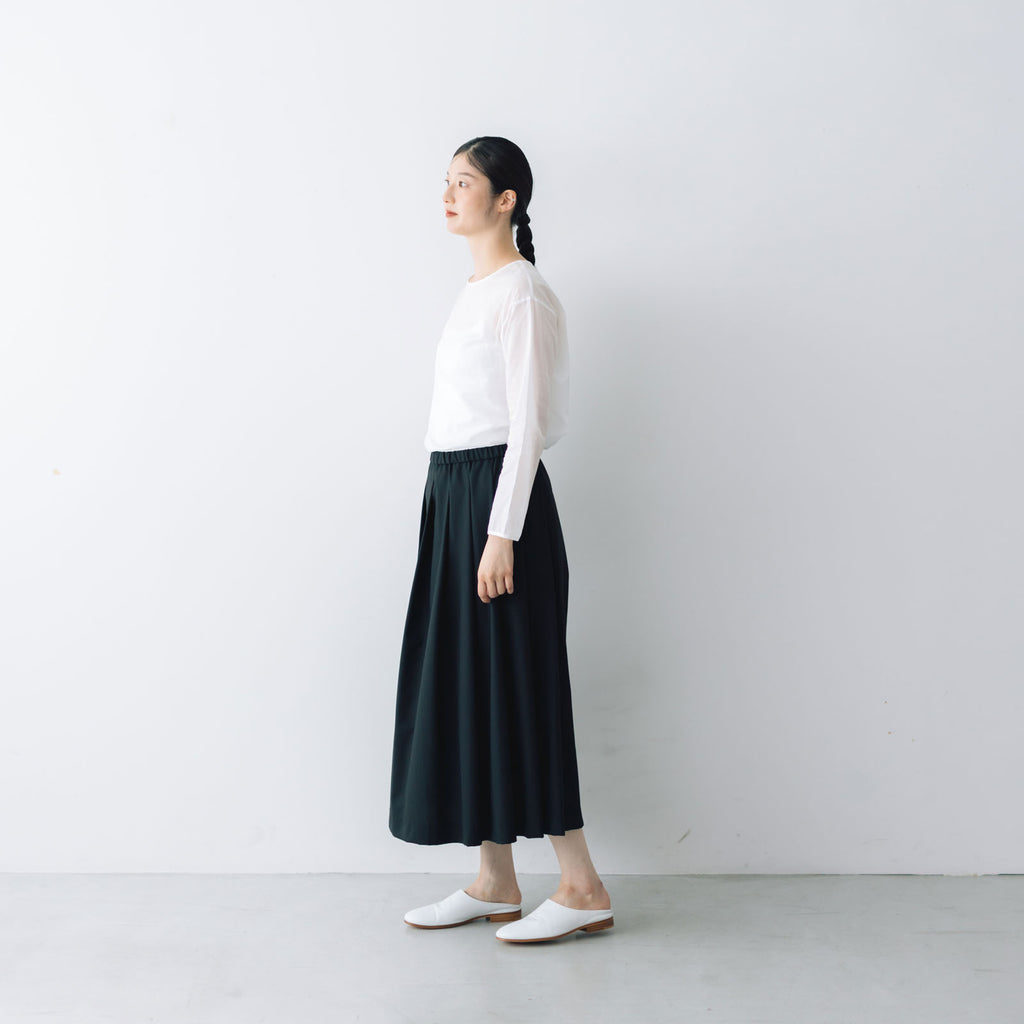 fruits of life ウールタックスカート 黒色/ブラック