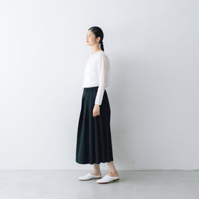 fruits of life ウールタックスカート 黒色/ブラック