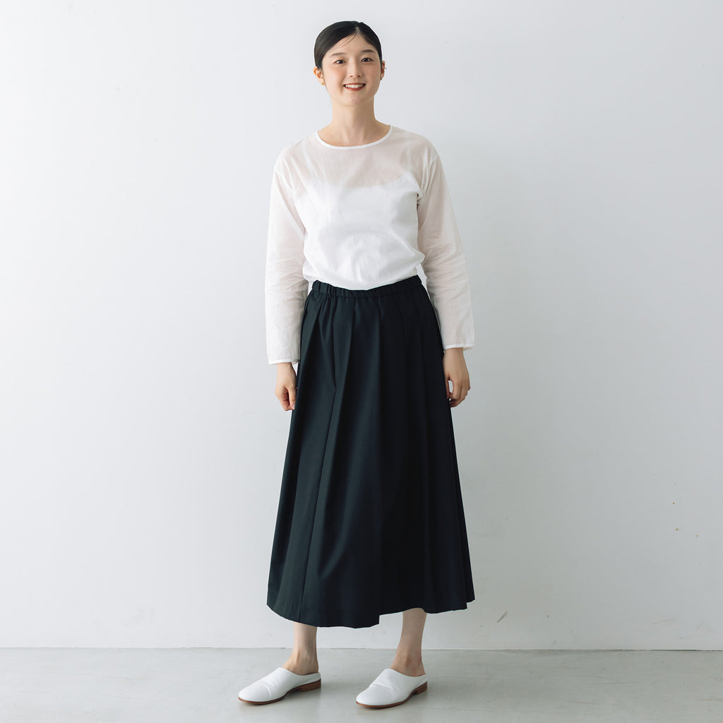 fruits of life ウールタックスカート 黒色/ブラック