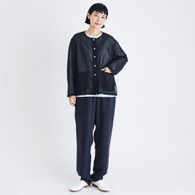 fruits of life キュプラテーパードパンツ 紺ねず色/ネイビー