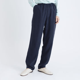 fruits of life キュプラテーパードパンツ 紺ねず色/ネイビー