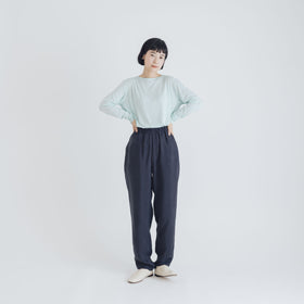 fruits of life キュプラテーパードパンツ 紺ねず色/ネイビー