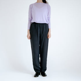 fruits of life キュプラテーパードパンツ 紺ねず色/ネイビー