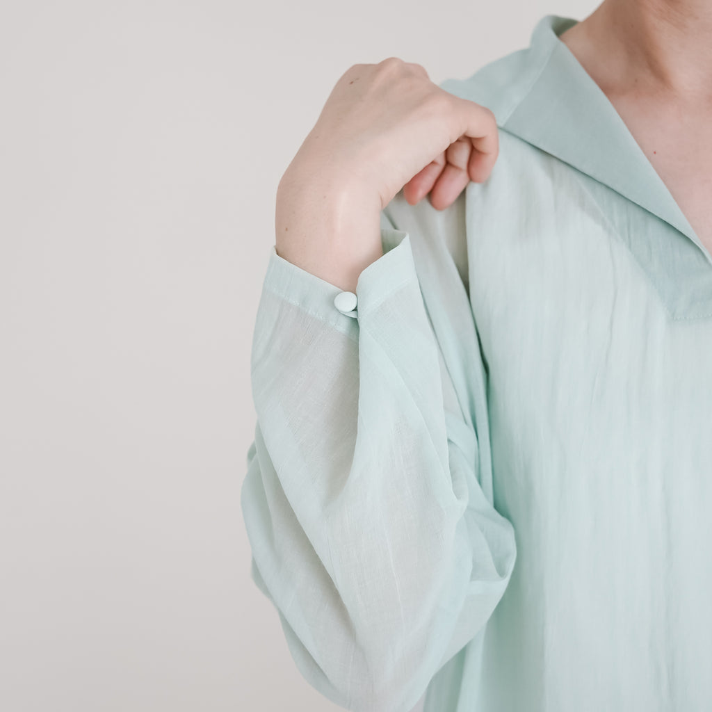 fruits of life セーラーカラーワンピース 白緑色/ミントグリーン