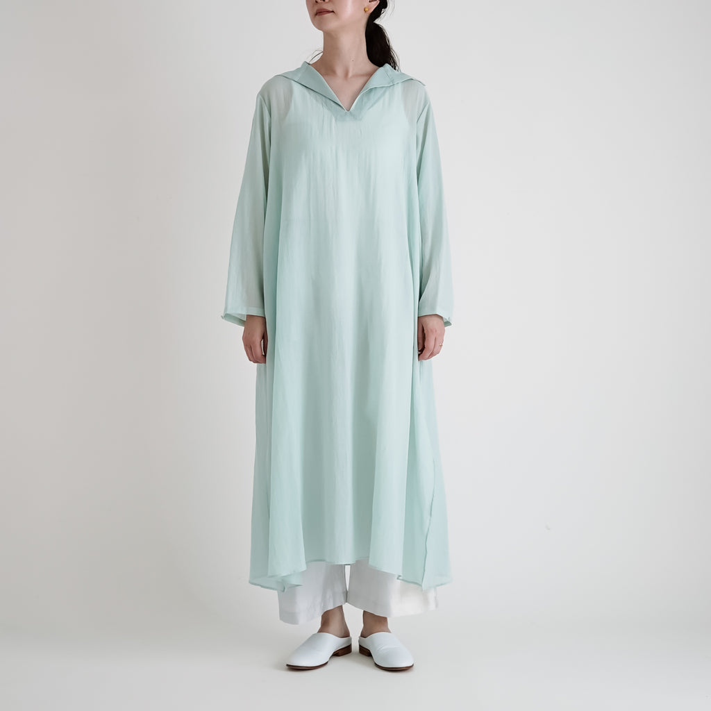 fruits of life セーラーカラーワンピース 白緑色/ミントグリーン