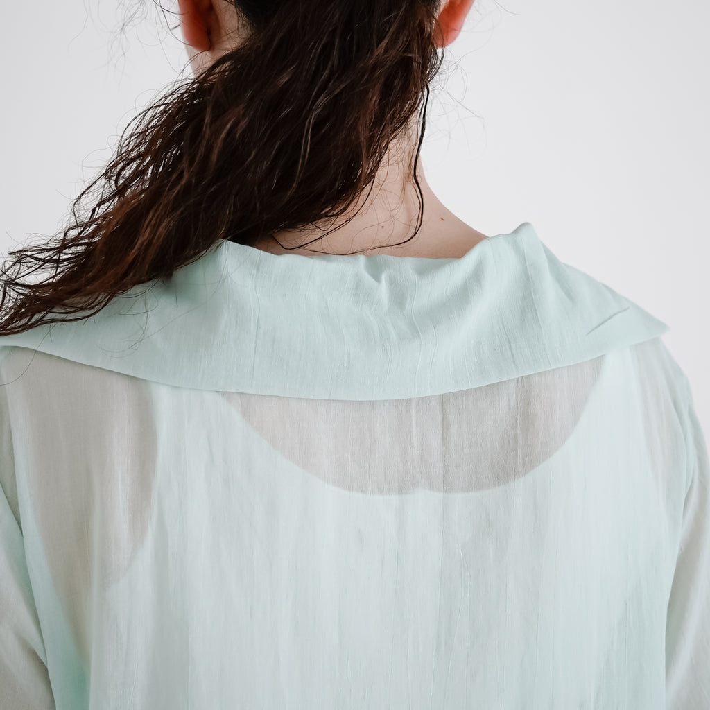 fruits of life セーラーカラーワンピース 白緑色/ミントグリーン