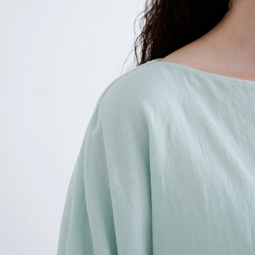 fruits of life バルーンプルオーバー 白緑色/ミントグリーン