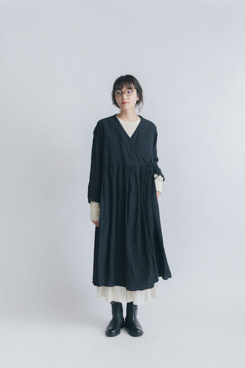 HAU ラップワンピース ”quilt” ブラック