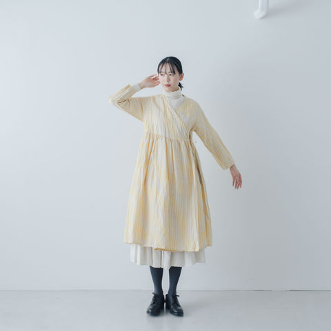 HAU ラップワンピース ”stripe” ベージュストライプ
