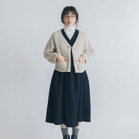 HAU ショートカーディガン ”jacquard”