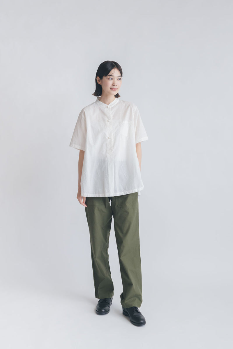 YAECA LIKE 余し WEAR ベイカーシャツ コットン オリーブ 34