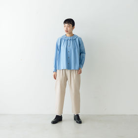 HAU ブラウス "ruffled" サックス