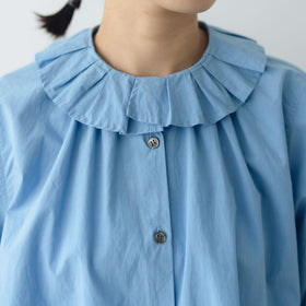 HAU ブラウス "ruffled" サックス