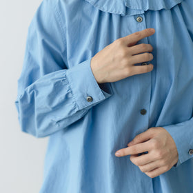 HAU ブラウス "ruffled" サックス