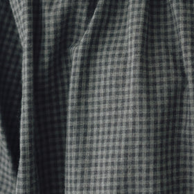 HAU ブラウス "ruffled" チェック チャコールグレー