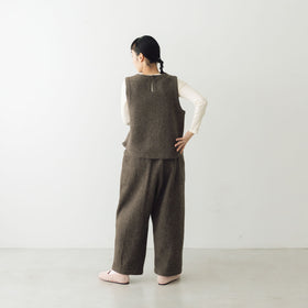 ata 圧縮ウールパンツ ブラウン