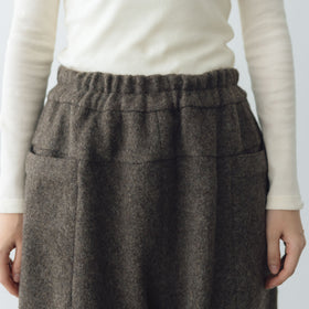 ata 圧縮ウールパンツ ブラウン