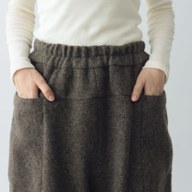 ata 圧縮ウールパンツ ブラウン