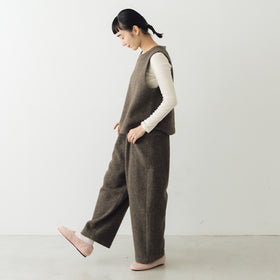 ata 圧縮ウールパンツ ブラウン