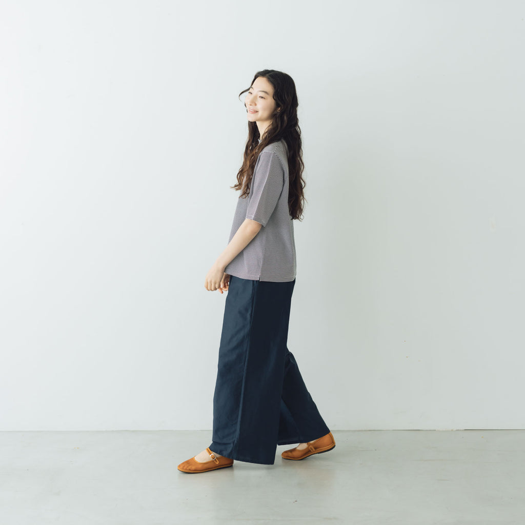 HAND ROOM WOMENS ボトルネックハーフスリーブ Tシャツ