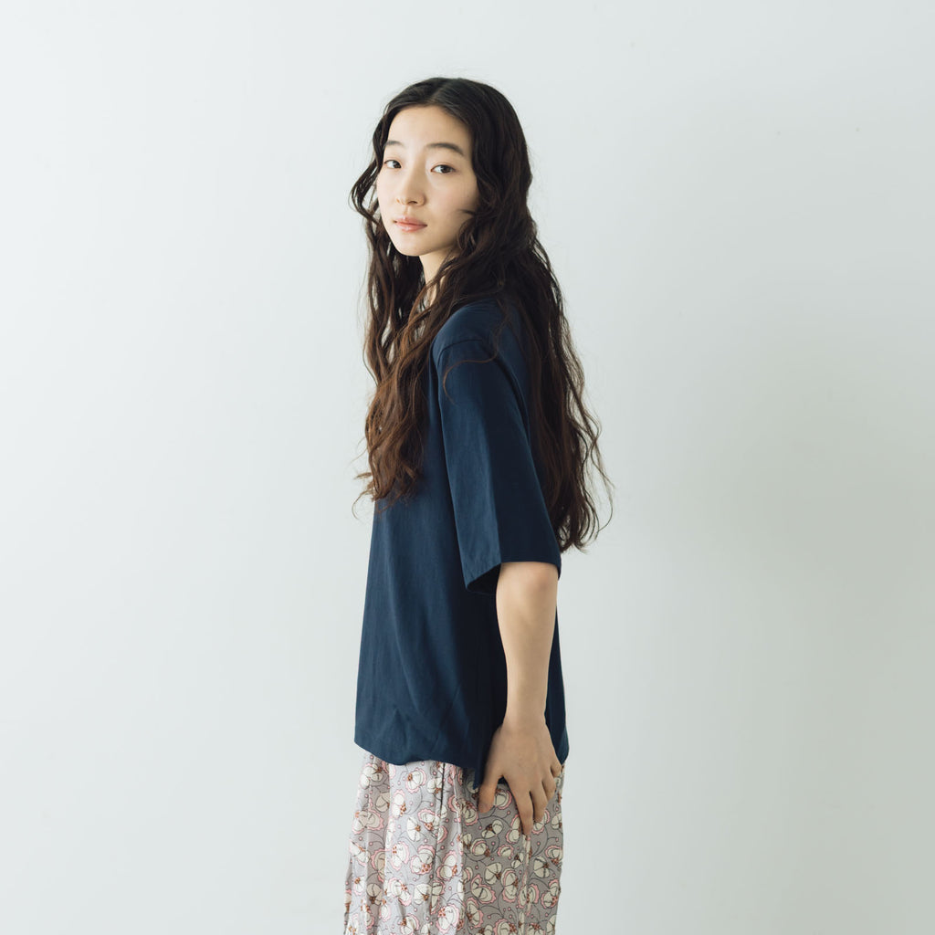 HAND ROOM WOMENS ボトルネックハーフスリーブ Tシャツ