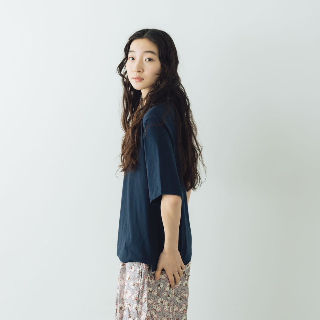 HAND ROOM WOMENS ボトルネックハーフスリーブ Tシャツ