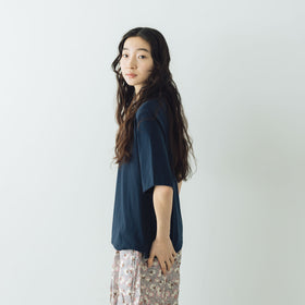 HAND ROOM WOMENS ボトルネックハーフスリーブ Tシャツ