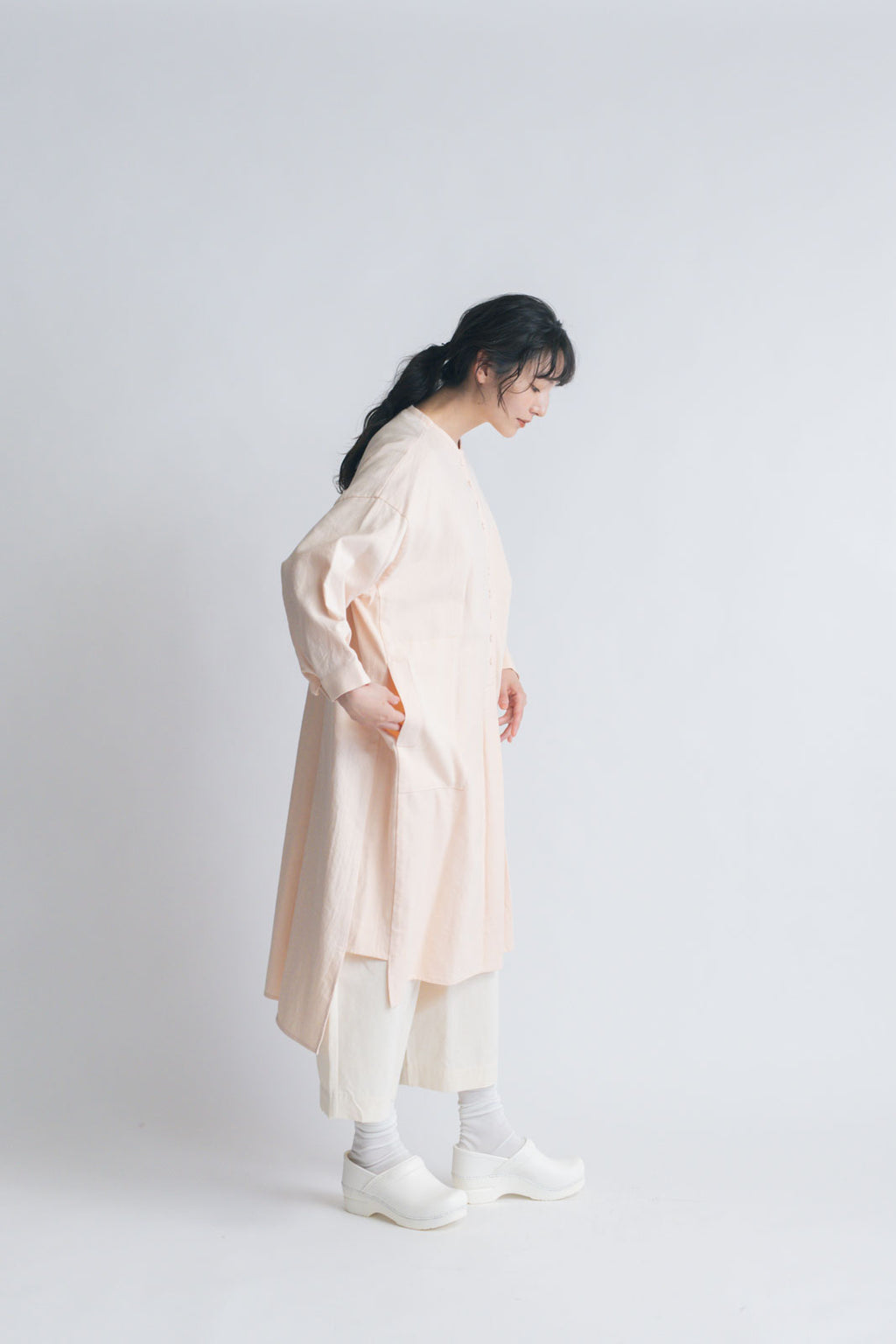 Atelier d’antan Vau カディコットンロングシャツ