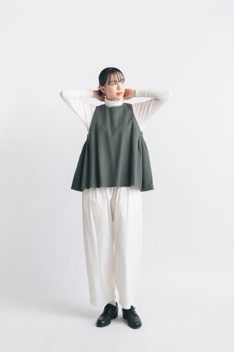 【SALE】 Atelier d'antan Arbus Wool Tank Blouse グレー