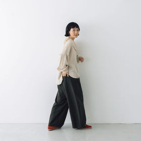 MAGALI ストライプリネン アンティークカラー ブラウス