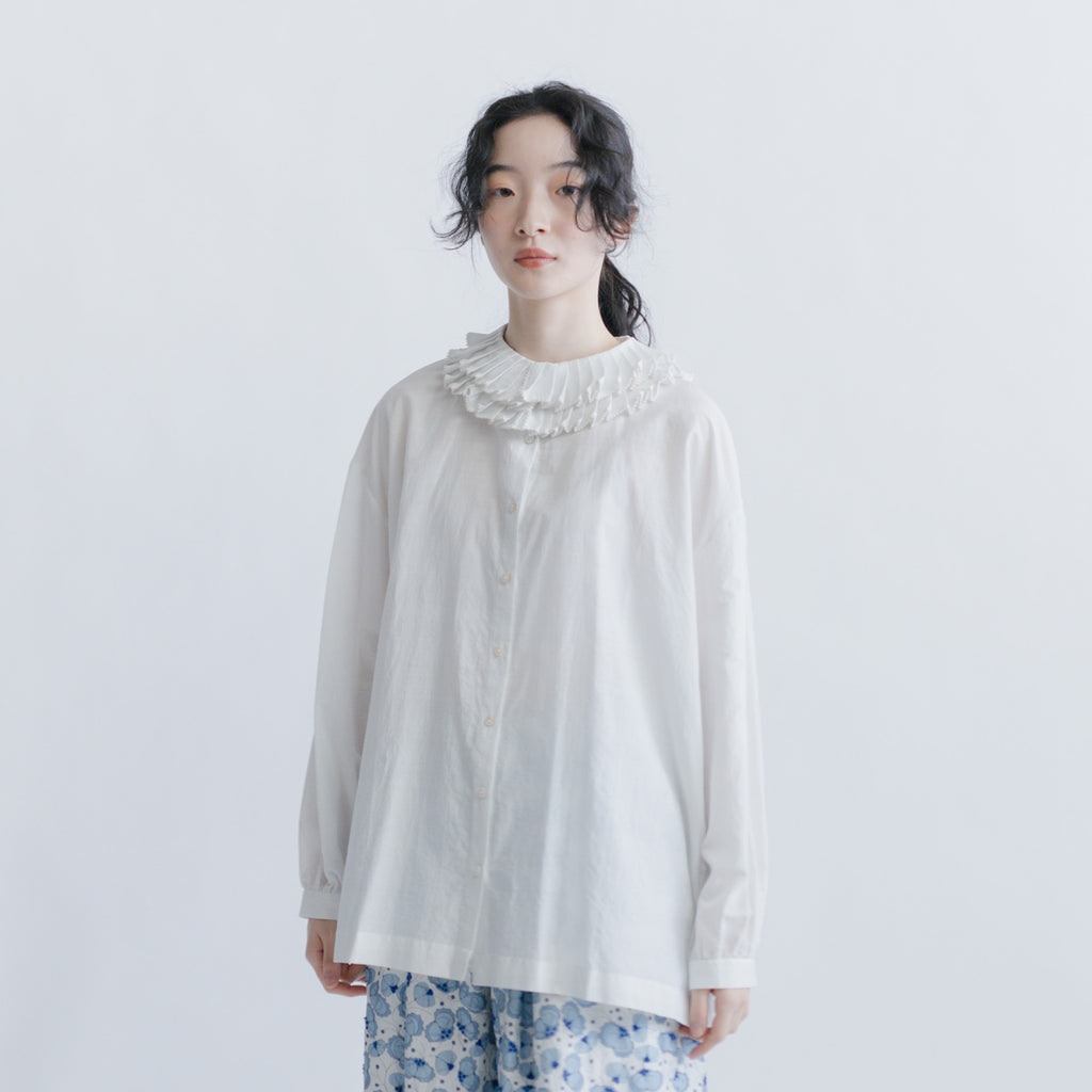 BUNON フリルカラーブラウス パステルイエロー