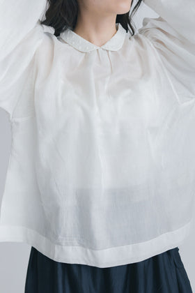 BUNON エンブロイダリー カラーブラウス(ドット)