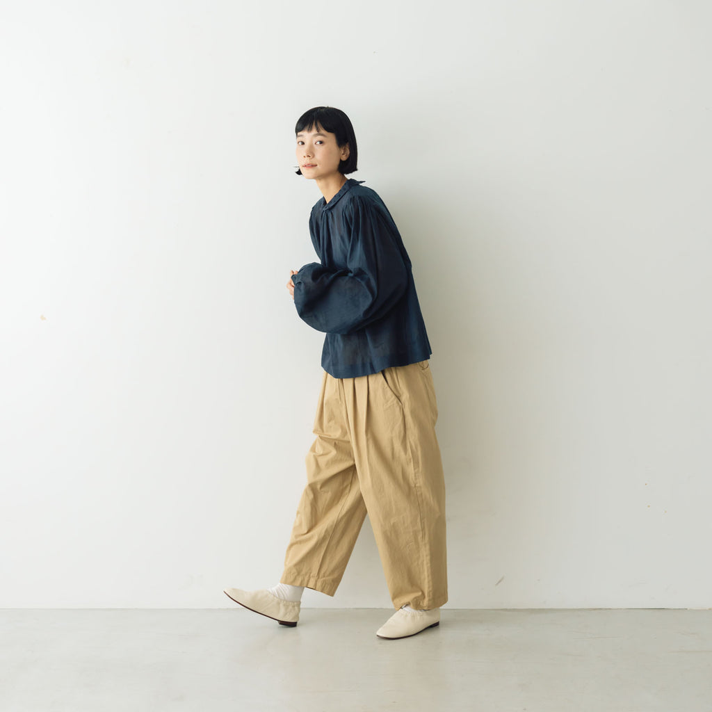 BUNON エンブロイダリー カラーブラウス(ドット)