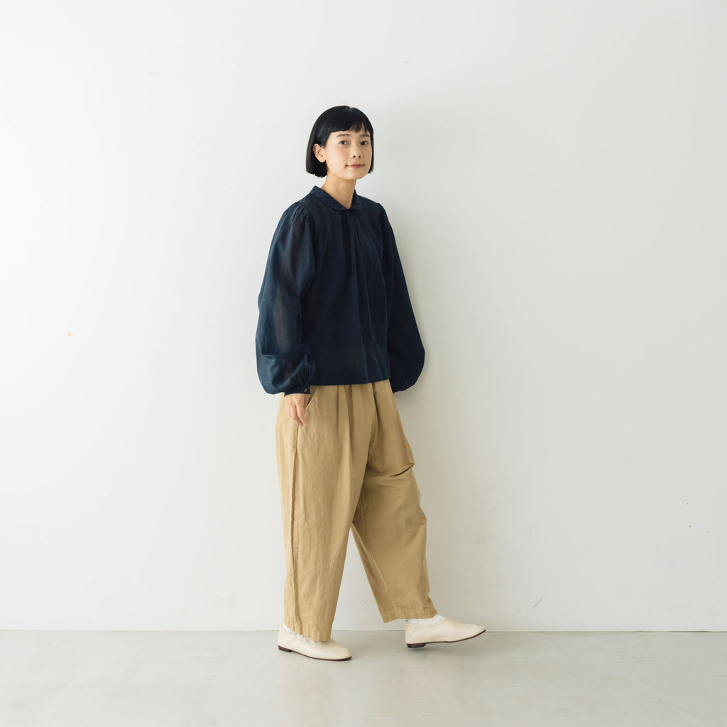 BUNON エンブロイダリー カラーブラウス(ドット)