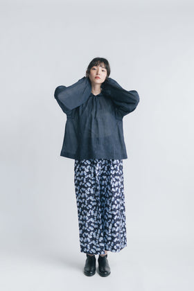 BUNON エンブロイダリー カラーブラウス(ドット)