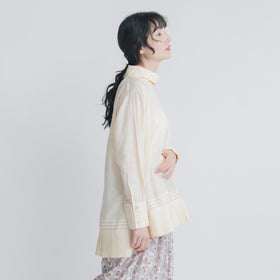 BUNON ワイドネック タックブラウス