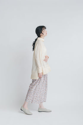 BUNON ワイドネック タックブラウス