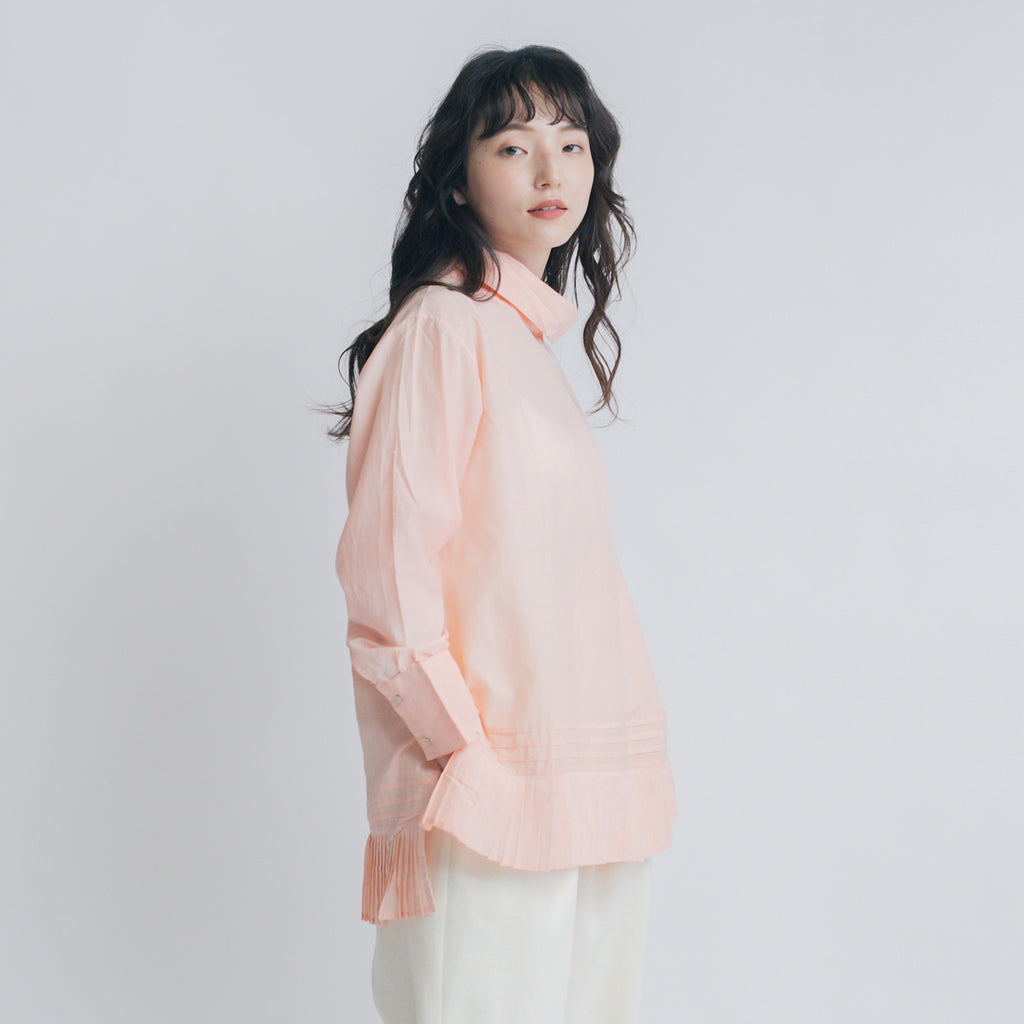 BUNON ワイドネック タックブラウス