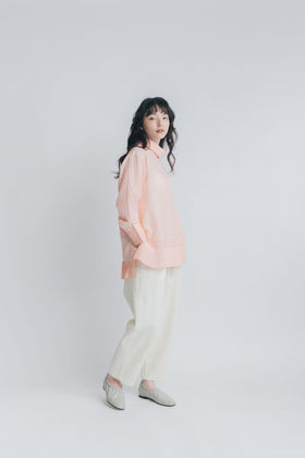 BUNON ワイドネック タックブラウス