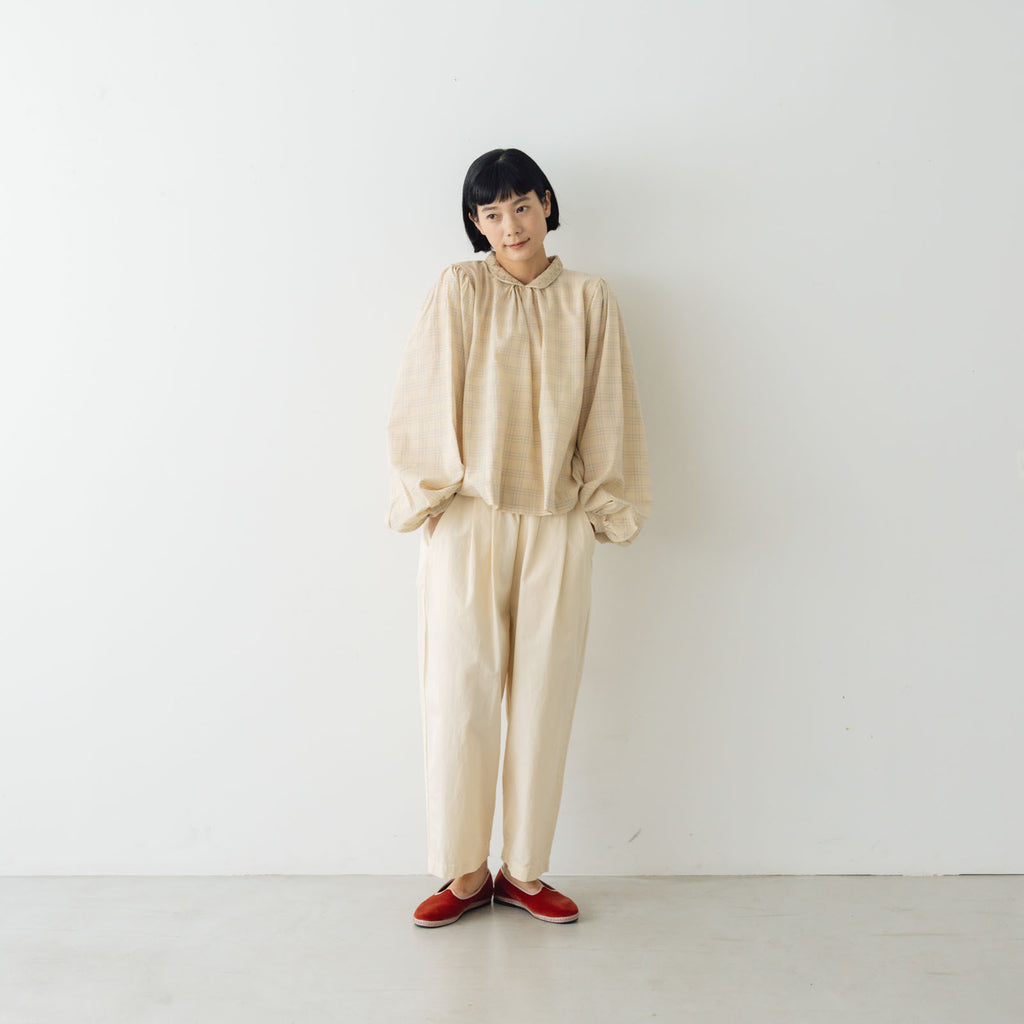 BUNON エンブロイダリー カラーブラウス(チェック)