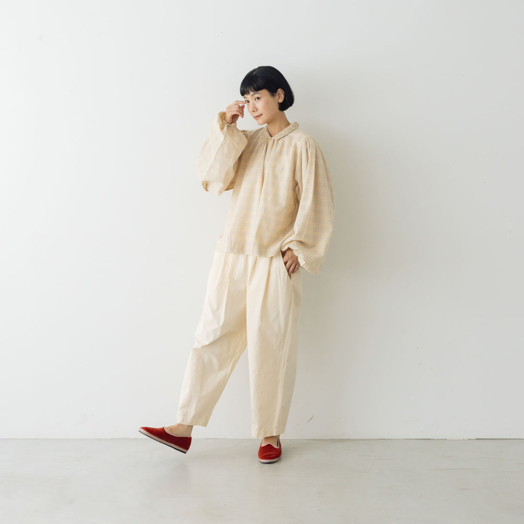 BUNON エンブロイダリー カラーブラウス(チェック)