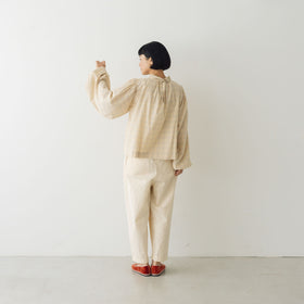 BUNON エンブロイダリー カラーブラウス(チェック)